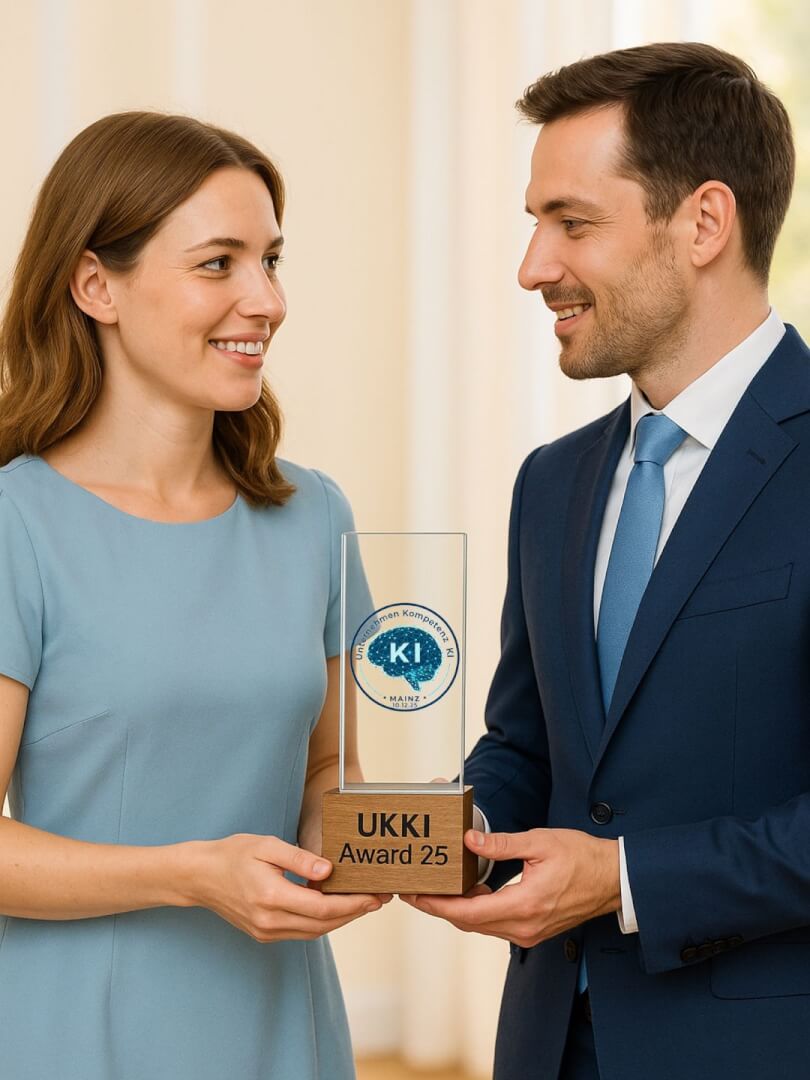 Zwei Teilnehmer des Kongresses bei der Übergabe des UKKI-Awards